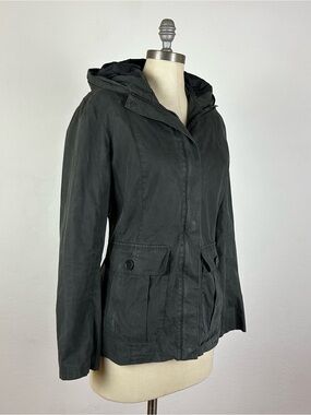M0851 Women's Hooded Utility Jacket in Black